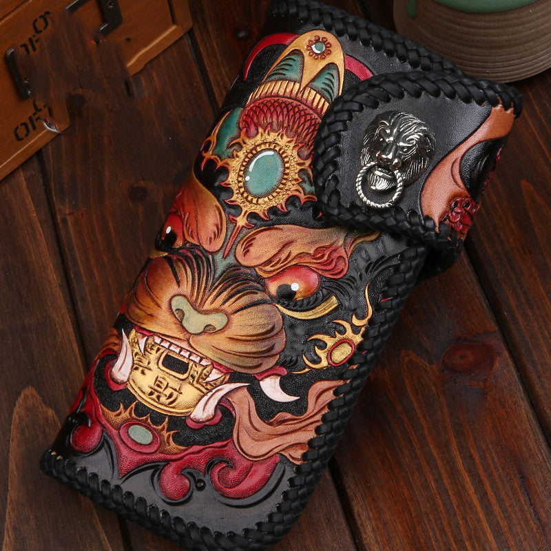Mystic Carved Leather Wallet: An Artisanal Marvel