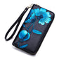 Blossom Elegance Hand-Painted Leather Wallet