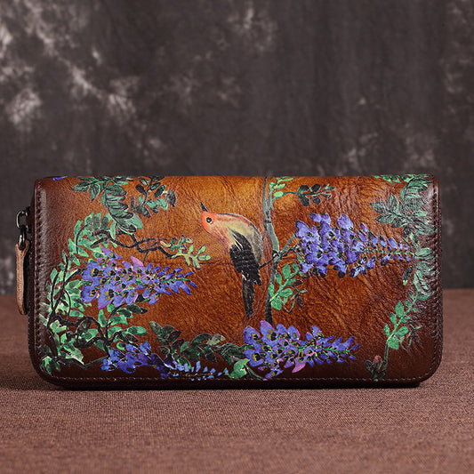 Enchanted Aviary: Nature-Inspired Leather Artisan Wallet