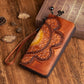 Retro Embossed Elegance: First Layer Cowhide Leather Wallet for Women