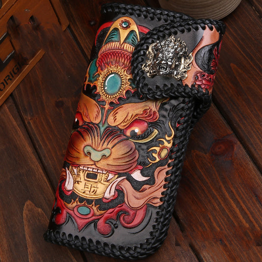 Mystic Carved Leather Wallet: An Artisanal Marvel