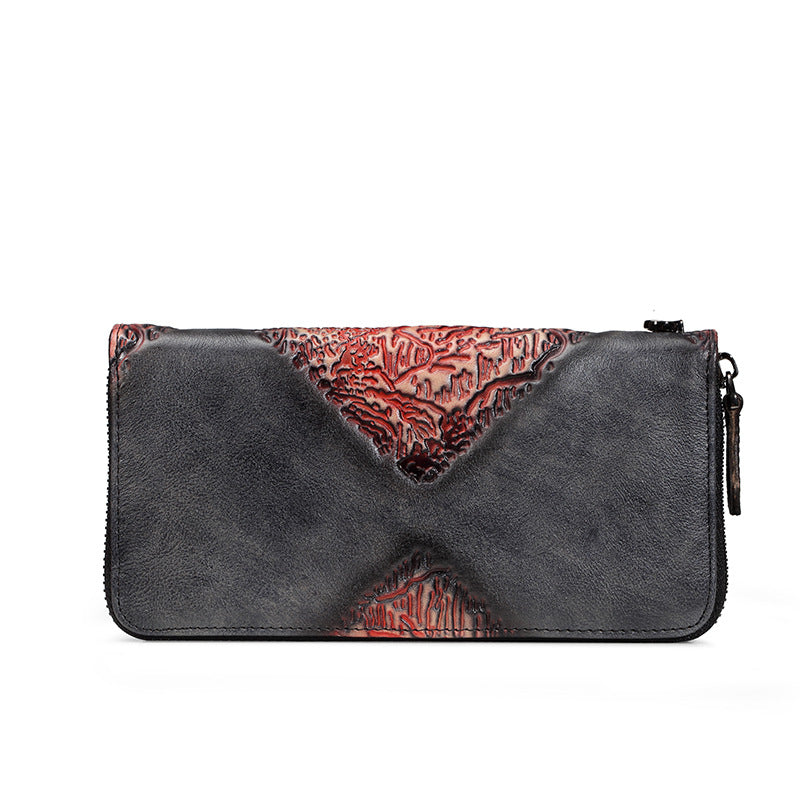 Retro Elegance: Unisex Genuine Leather Checkered Wallet
