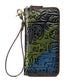 Ethereal Striped Elegance: Women's Casual Vintage Leather Wallet